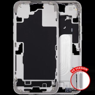 Mittelrahmen mit Power und Lautstärketaste für iPhone 16 Plus (US-Version) (Aftermarket Plus) (White (Weiß))