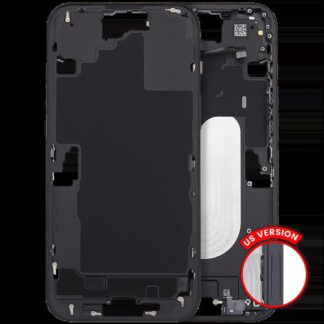 Mittelrahmen mit Power und Lautstärketaste für iPhone 16 Plus (US-Version) (Aftermarket Plus) (Black (Schwarz))