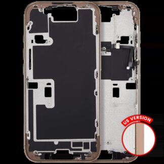 Mittelrahmen mit Power und Lautstärketaste für iPhone 16 Pro (US-Version) (Aftermarket Plus) (Desert Titanium)