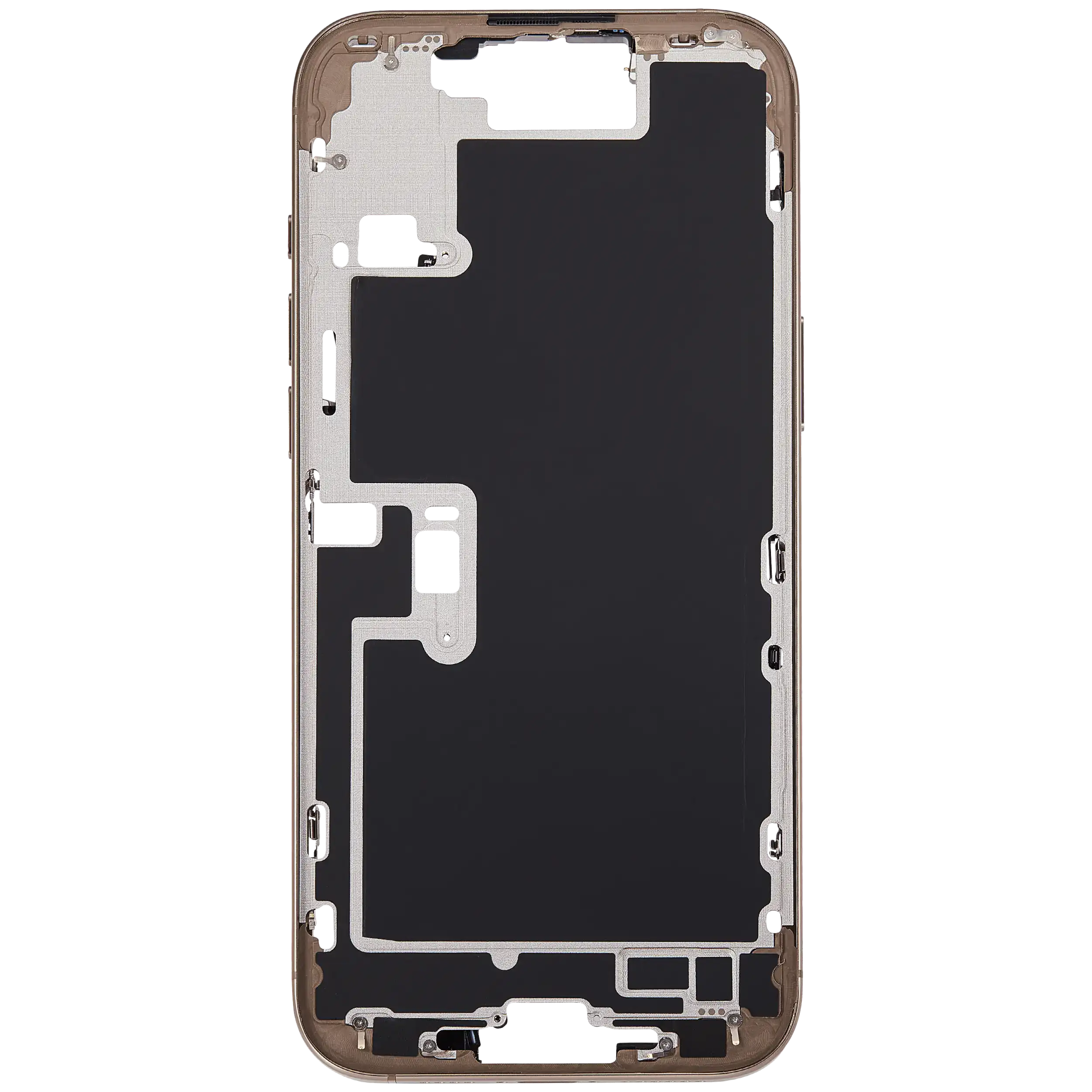 Mittelrahmen mit Power und Lautstärketaste für iPhone 16 Pro Max (US-Version) (Aftermarket Plus) (Desert Titanium) – Bild 3