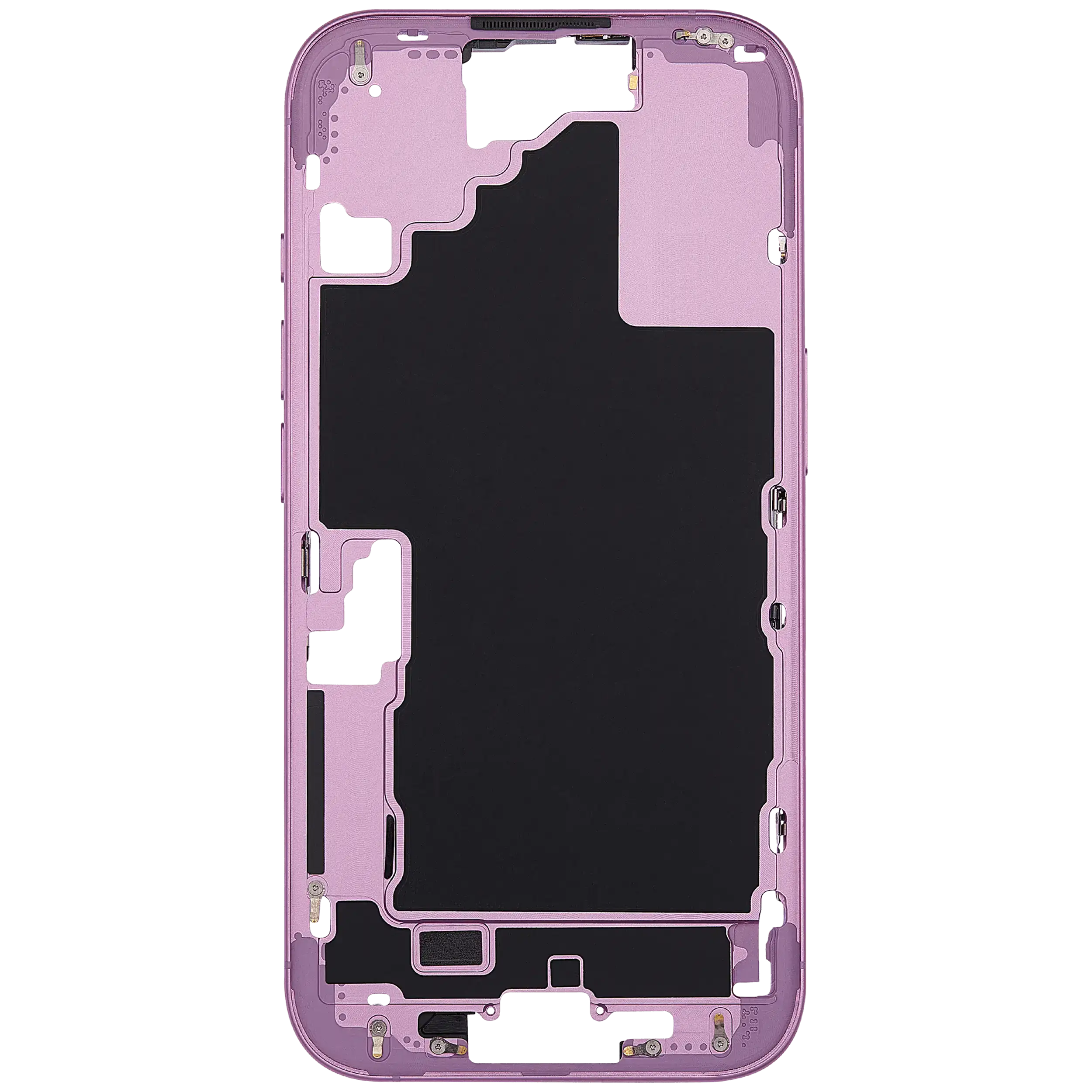 Mittelrahmen mit Power und Lautstärketaste für iPhone 16 (EU / globale Version) (Aftermarket Plus) (Pink (Rosa)) – Bild 3