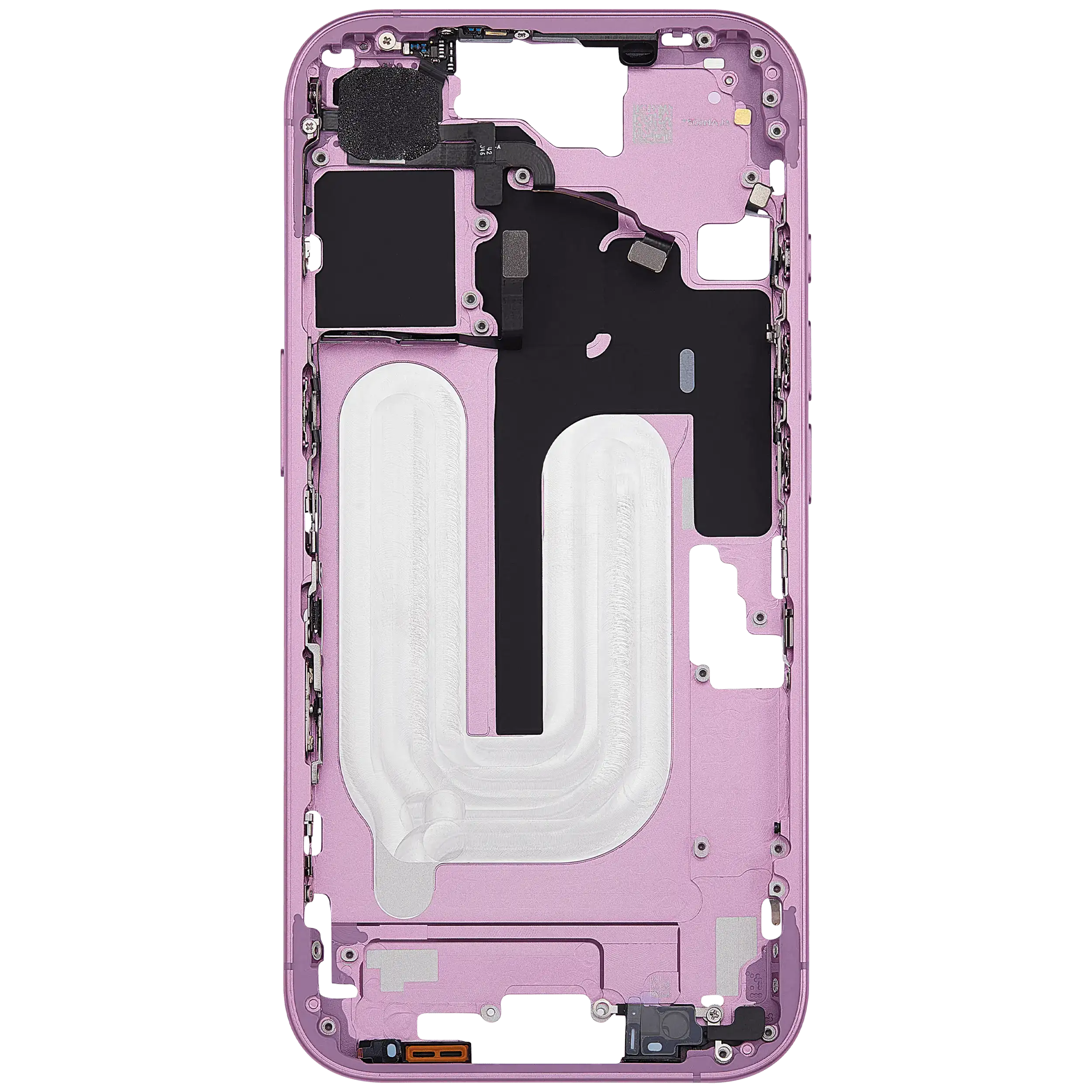 Mittelrahmen mit Power und Lautstärketaste für iPhone 16 (EU / globale Version) (Aftermarket Plus) (Pink (Rosa)) – Bild 4