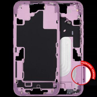 Mittelrahmen mit Power und Lautstärketaste für iPhone 16 (EU / globale Version) (Aftermarket Plus) (Pink (Rosa))