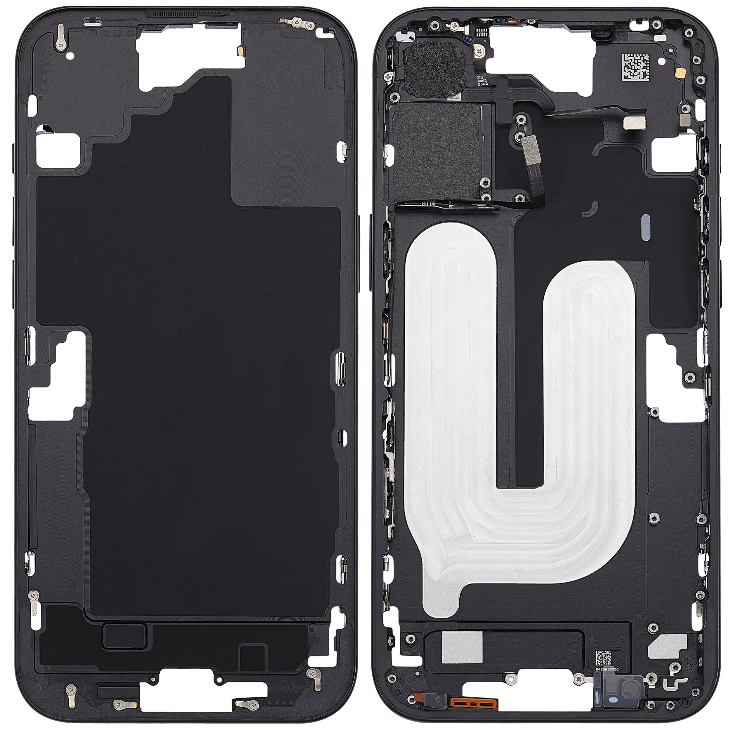Mittelrahmen mit Power und Lautstärketaste für iPhone 16 Plus (EU / globale Version) (Aftermarket Plus) (Black (Schwarz)) – Bild 2