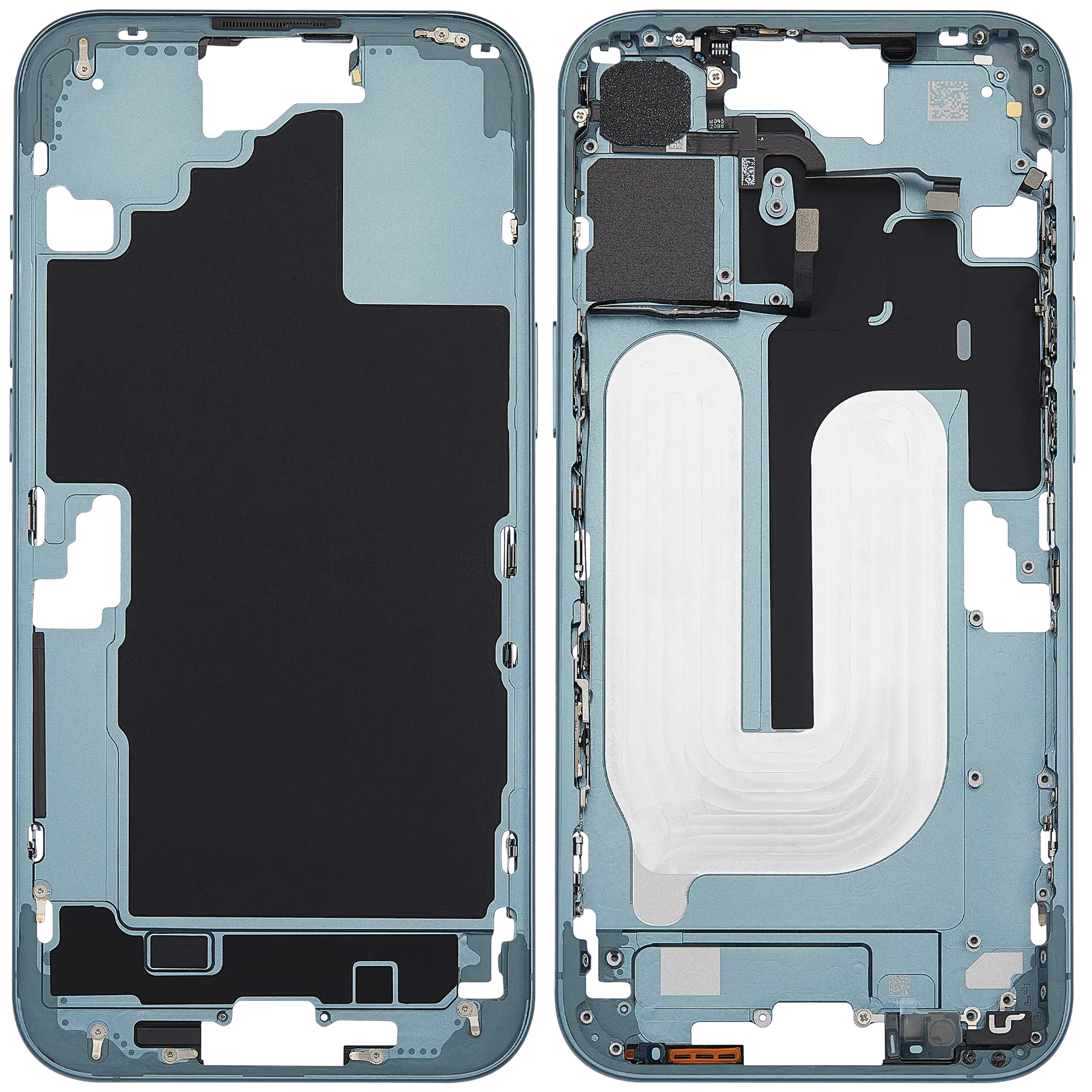 Mittelrahmen mit Power und Lautstärketaste für iPhone 16 Plus (EU / globale Version) (Aftermarket Plus) (Teal) – Bild 2