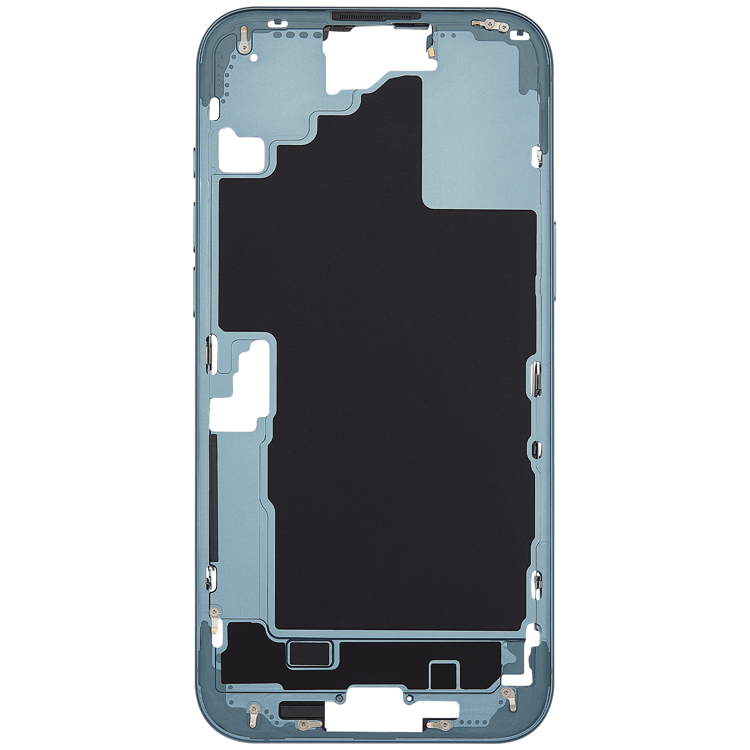 Mittelrahmen mit Power und Lautstärketaste für iPhone 16 Plus (EU / globale Version) (Aftermarket Plus) (Teal) – Bild 3