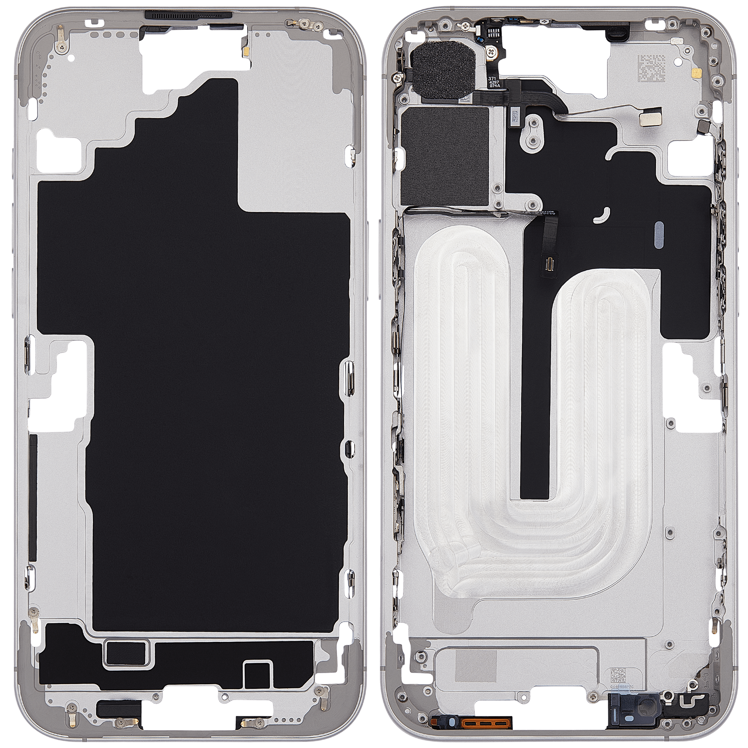 Mittelrahmen mit Power und Lautstärketaste für iPhone 16 Plus (EU / globale Version) (Aftermarket Plus) (White (Weiß)) – Bild 2