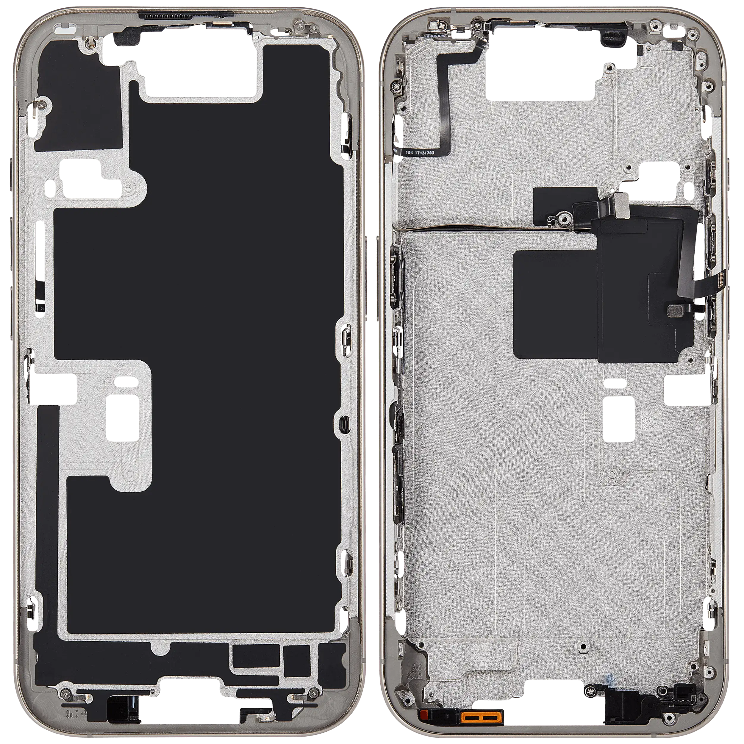 Mittelrahmen mit Power und Lautstärketaste für iPhone 16 Pro (EU / globale Version) (Aftermarket Plus) (Natural Titanium) – Bild 2