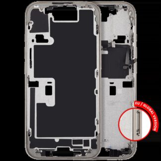 Mittelrahmen mit Power und Lautstärketaste für iPhone 16 Pro (EU / globale Version) (Aftermarket Plus) (Natural Titanium)