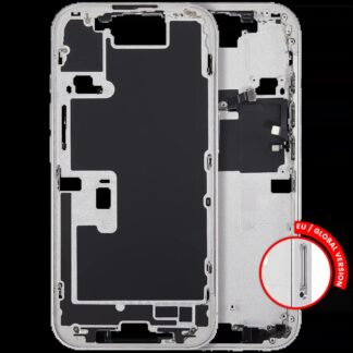 Mittelrahmen mit Power und Lautstärketaste für iPhone 16 Pro (EU / globale Version) (Aftermarket Plus) (White Titanium)