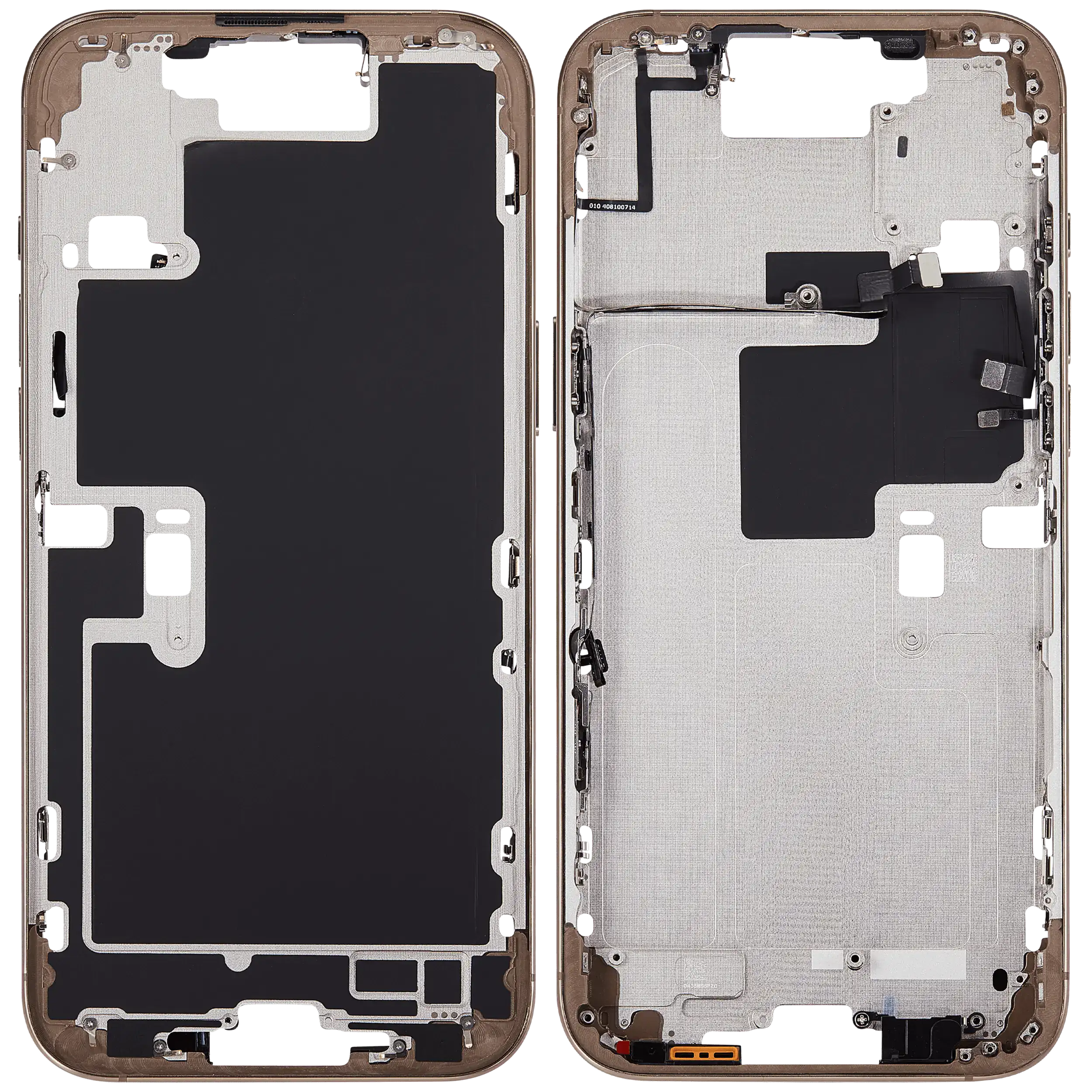 Mittelrahmen mit Power und Lautstärketaste für iPhone 16 Pro Max (EU / globale Version) (Aftermarket Plus) (Desert Titanium) – Bild 2