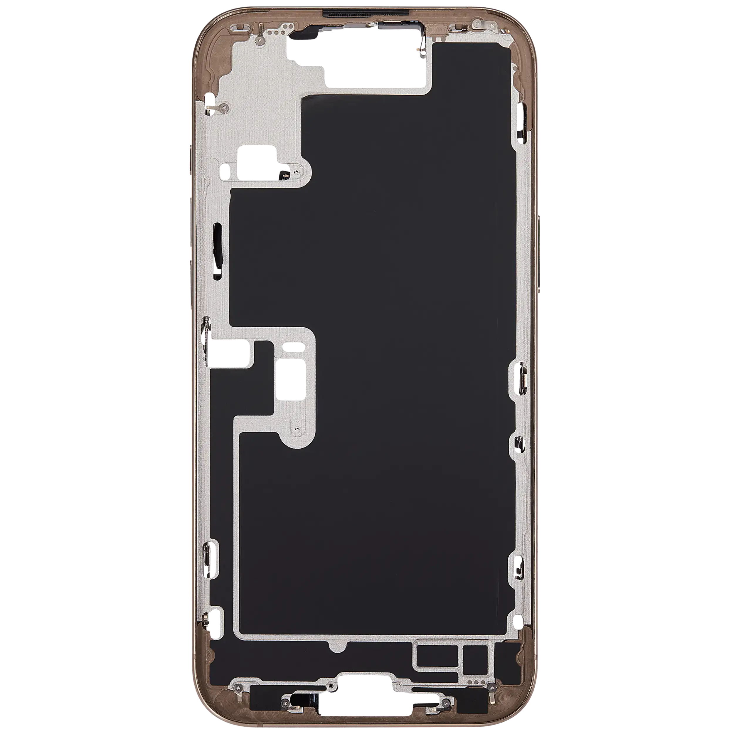 Mittelrahmen mit Power und Lautstärketaste für iPhone 16 Pro Max (EU / globale Version) (Aftermarket Plus) (Desert Titanium) – Bild 3