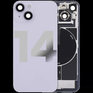 Rückglas mit MagSafe Magnet & NFC & Taschenlampen-Flexkabel für iPhone 14 (ausgebautes Originalteil: Grade C) (Purple (Violett))