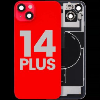 Rückglas mit MagSafe Magnet & NFC & Taschenlampen-Flexkabel für iPhone 14 Plus (ausgebautes Originalteil: Grade C) (Red (Rot))
