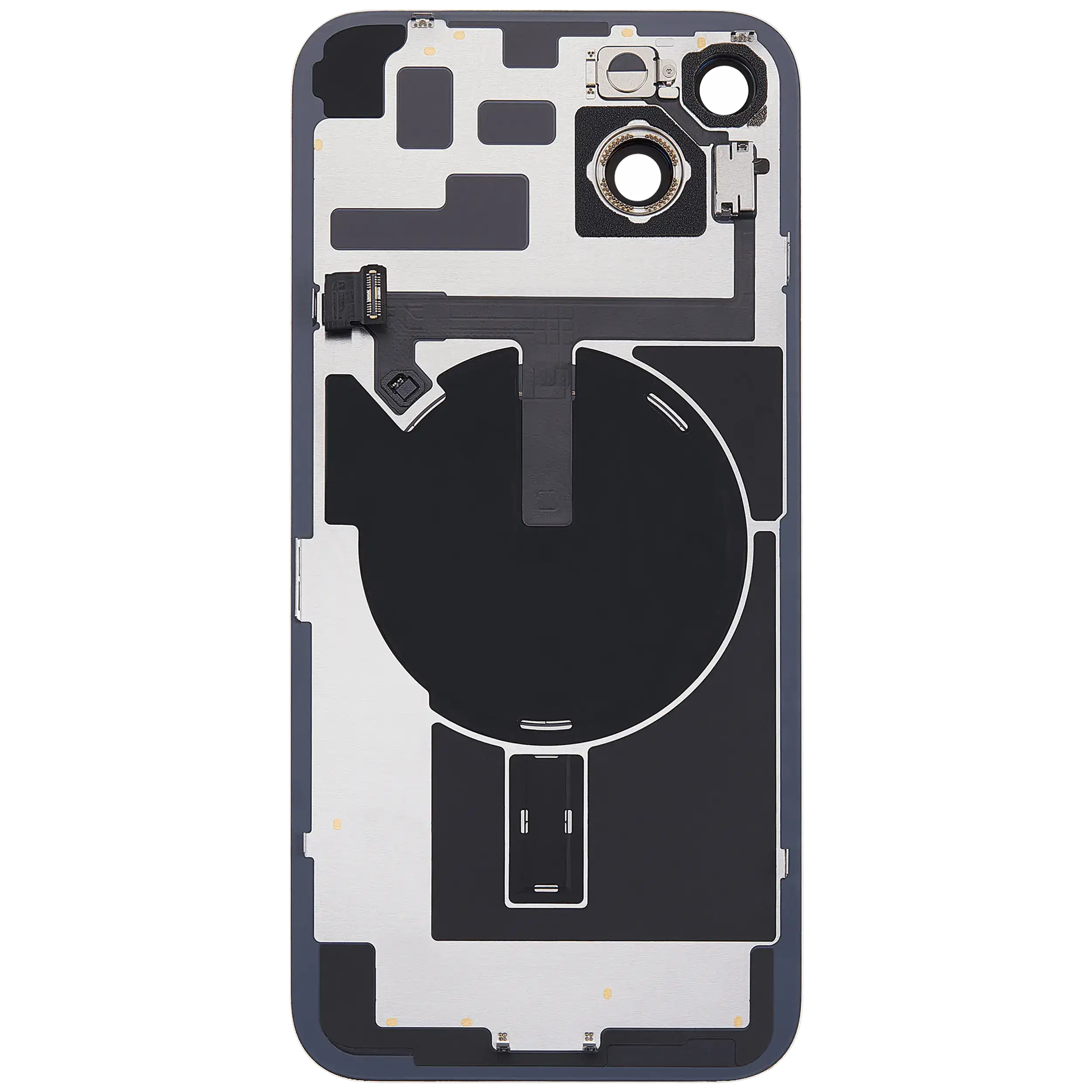 Rückglas mit MagSafe Magnet & NFC & Taschenlampen-Flexkabel für iPhone 14 Plus (ausgebautes Originalteil: Grade C) (Starlight) – Bild 4