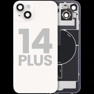 Rückglas mit MagSafe Magnet & NFC & Taschenlampen-Flexkabel für iPhone 14 Plus (ausgebautes Originalteil: Grade C) (Starlight)
