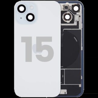 Rückglas mit MagSafe Magnet & NFC & Taschenlampen-Flexkabel für iPhone 15 (ausgebautes Originalteil: Grade C) (Blue (Blau))