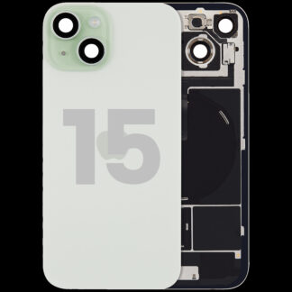 Rückglas mit MagSafe Magnet & NFC & Taschenlampen-Flexkabel für iPhone 15 (ausgebautes Originalteil: Grade C) (Green (Grün))