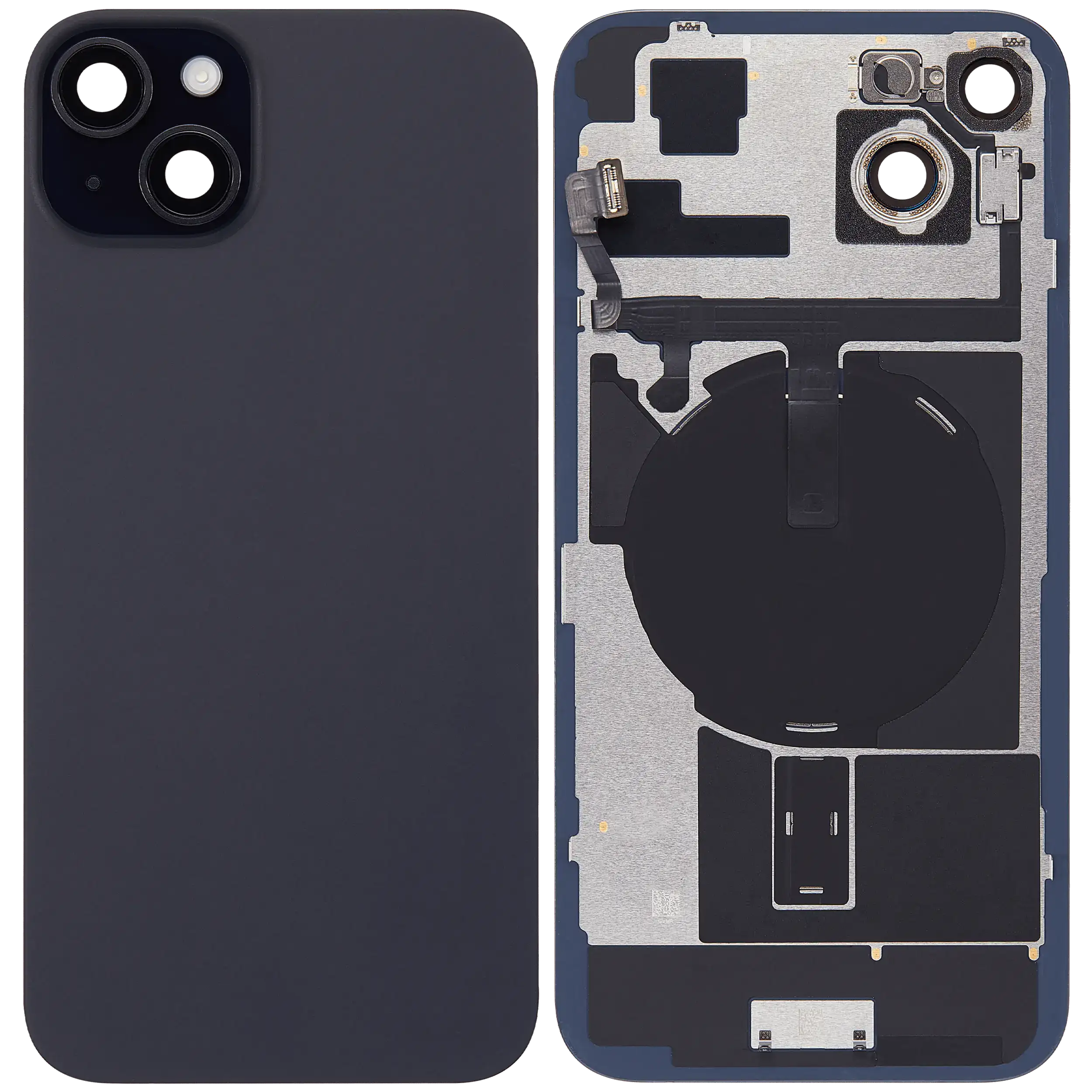 Rückglas mit MagSafe Magnet & NFC & Taschenlampen-Flexkabel für iPhone 15 Plus (ausgebautes Originalteil: Grade C) (Black (Schwarz)) – Bild 2