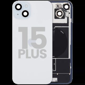 Rückglas mit MagSafe Magnet & NFC & Taschenlampen-Flexkabel für iPhone 15 Plus (ausgebautes Originalteil: Grade C) (Blue (Blau))