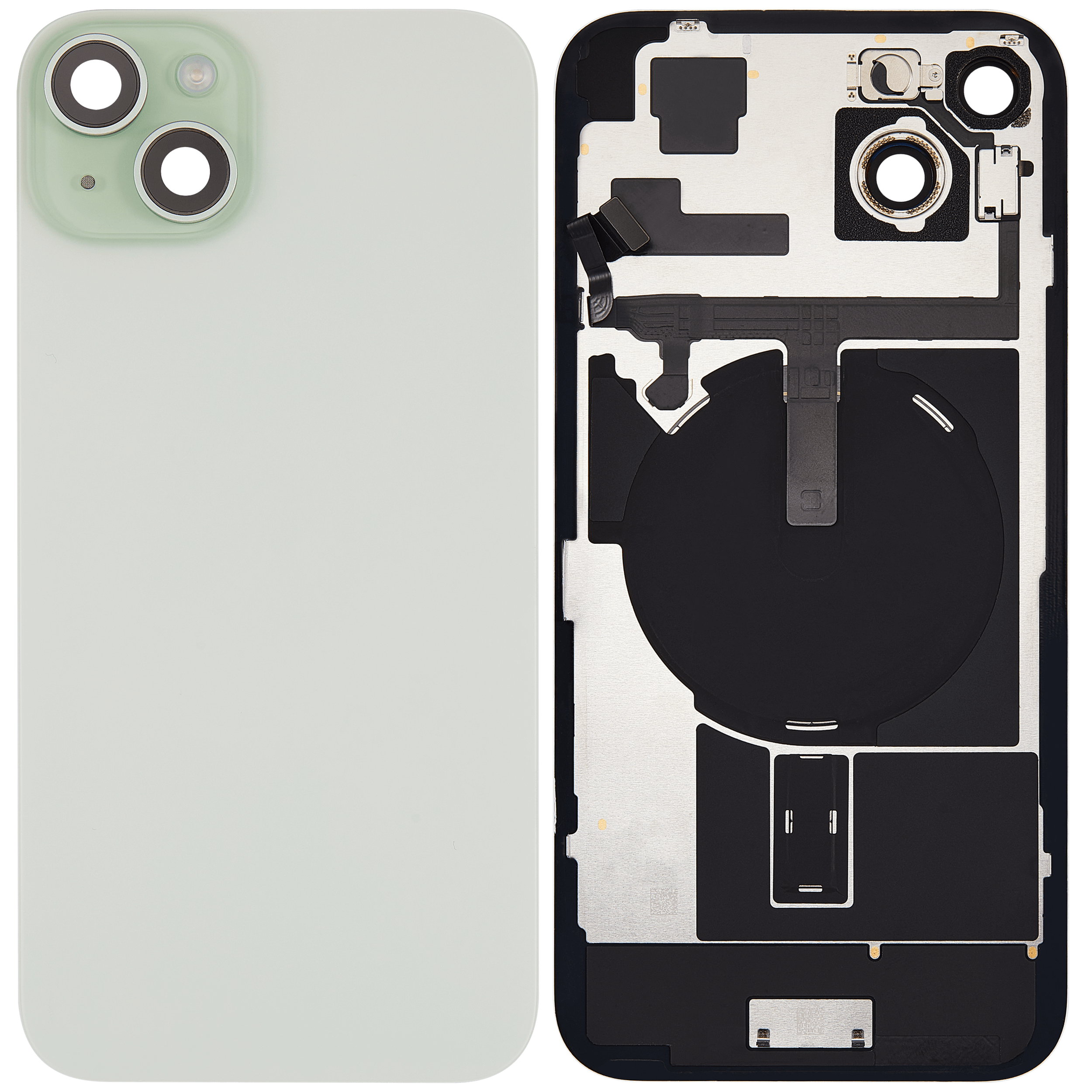 Rückglas mit MagSafe Magnet & NFC & Taschenlampen-Flexkabel für iPhone 15 Plus (ausgebautes Originalteil: Grade C) (Green (Grün)) – Bild 2