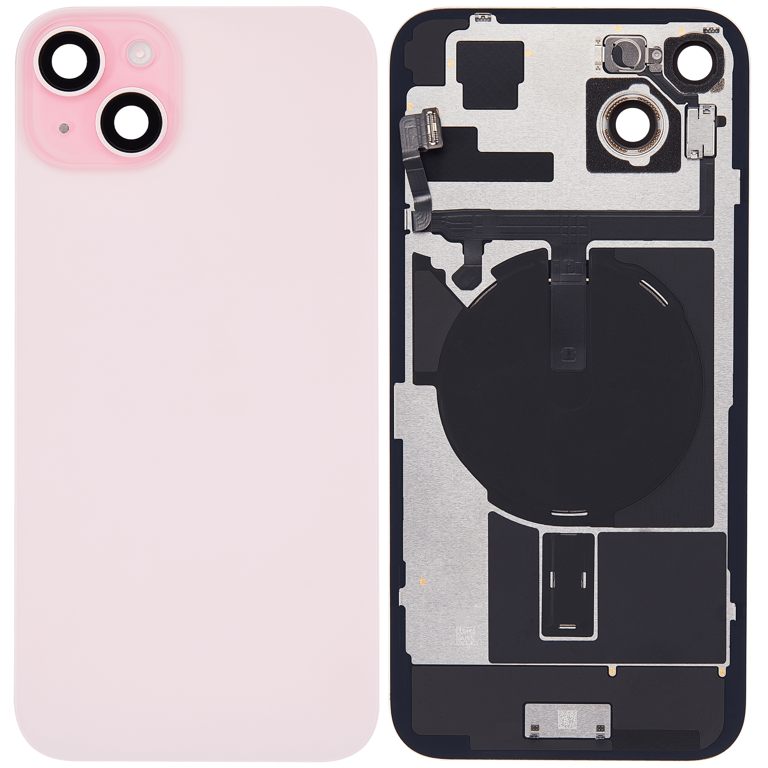 Rückglas mit MagSafe Magnet & NFC & Taschenlampen-Flexkabel für iPhone 15 Plus (ausgebautes Originalteil: Grade C) (Pink (Rosa)) – Bild 2
