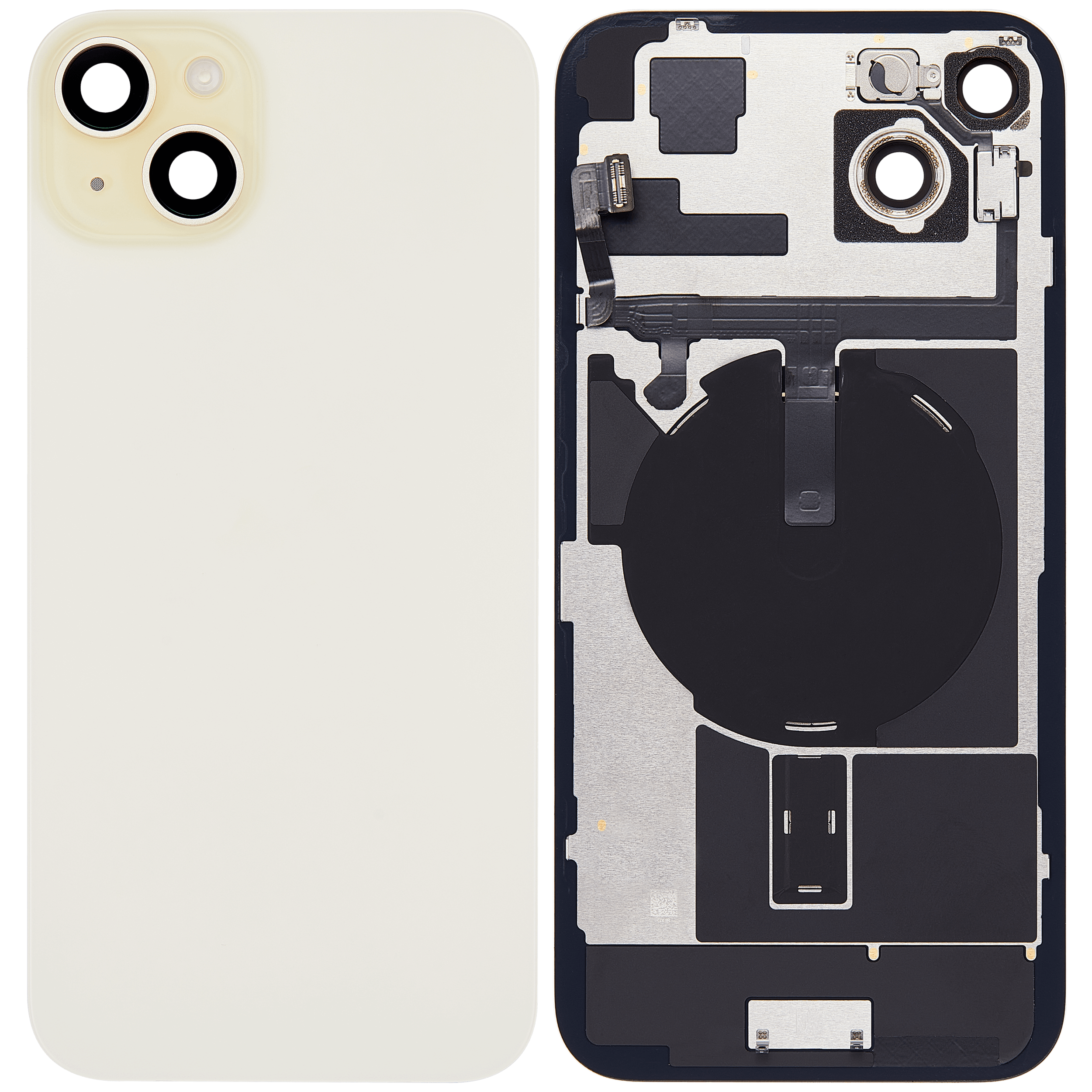 Rückglas mit MagSafe Magnet & NFC & Taschenlampen-Flexkabel für iPhone 15 Plus (ausgebautes Originalteil: Grade C) (Yellow) – Bild 2