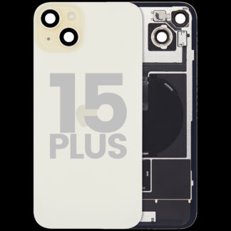 Rückglas mit MagSafe Magnet & NFC & Taschenlampen-Flexkabel für iPhone 15 Plus (ausgebautes Originalteil: Grade C) (Yellow)
