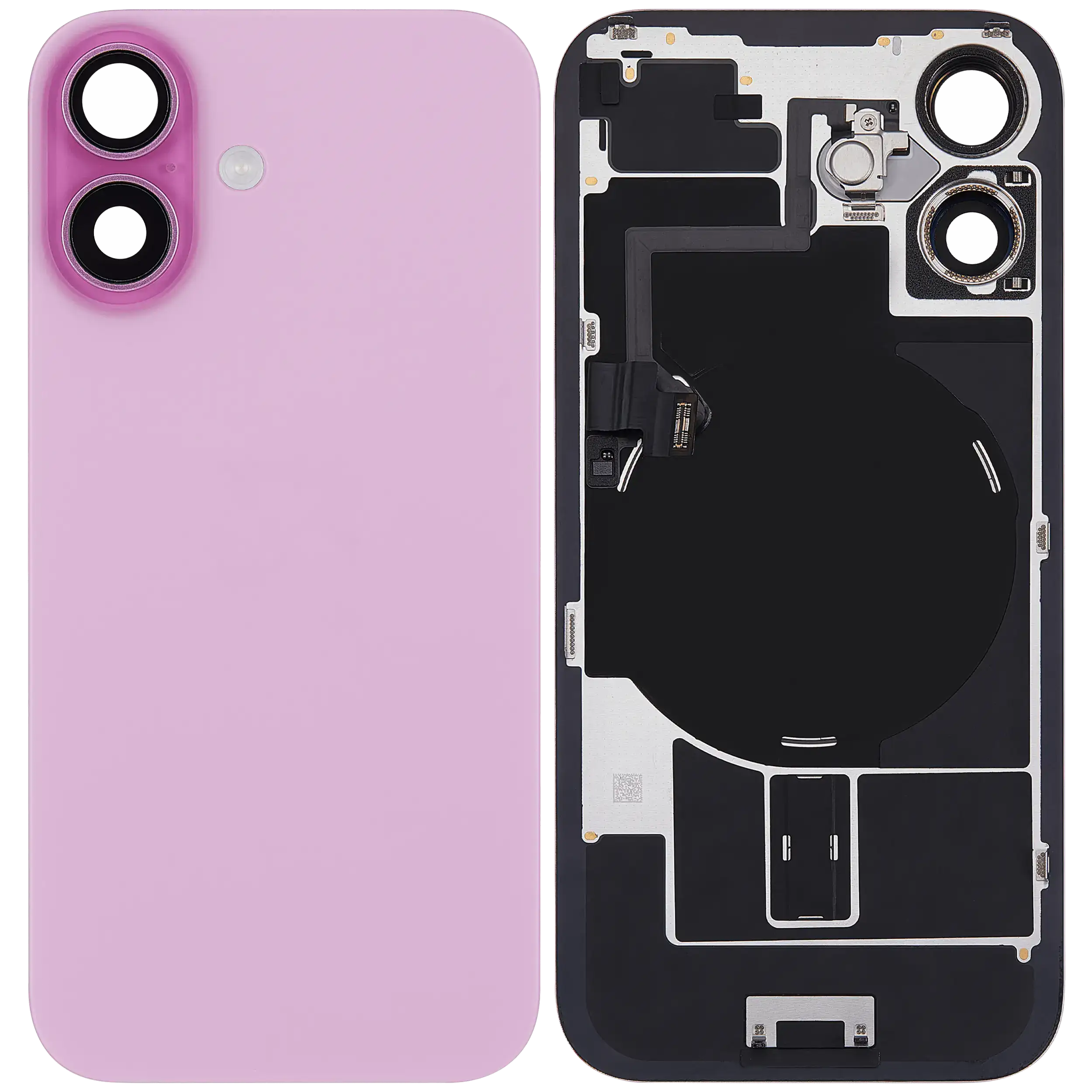Rückglas mit MagSafe Magnet & NFC & Taschenlampen-Flexkabel für iPhone 16 (ausgebautes Originalteil: Grade C) (Pink (Rosa)) – Bild 2