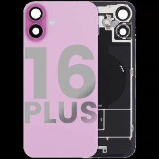 Rückglas mit MagSafe Magnet & NFC & Taschenlampen-Flexkabel für iPhone 16 Plus (ausgebautes Originalteil: Grade C) (Pink (Rosa))