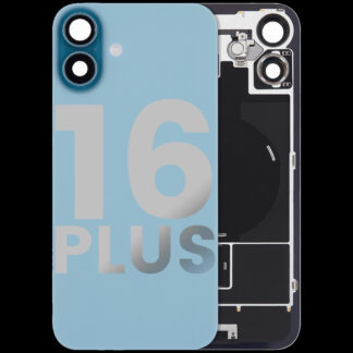 Rückglas mit MagSafe Magnet & NFC & Taschenlampen-Flexkabel für iPhone 16 Plus (ausgebautes Originalteil: Grade C) (Teal)
