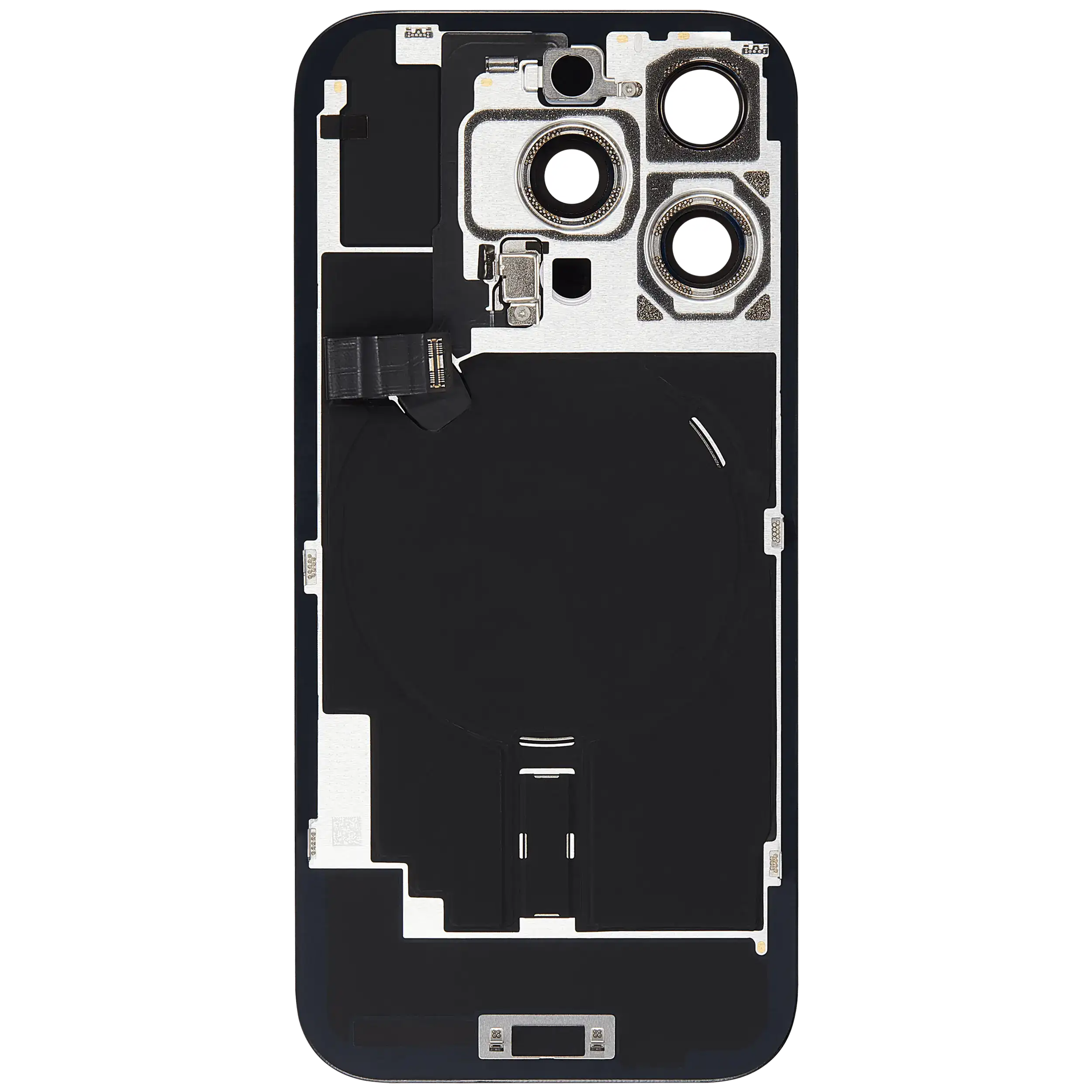 Rückglas mit MagSafe Magnet & NFC & Taschenlampen-Flexkabel für iPhone 16 Pro (ausgebautes Originalteil: Grade C) (Black Titanium) – Bild 4