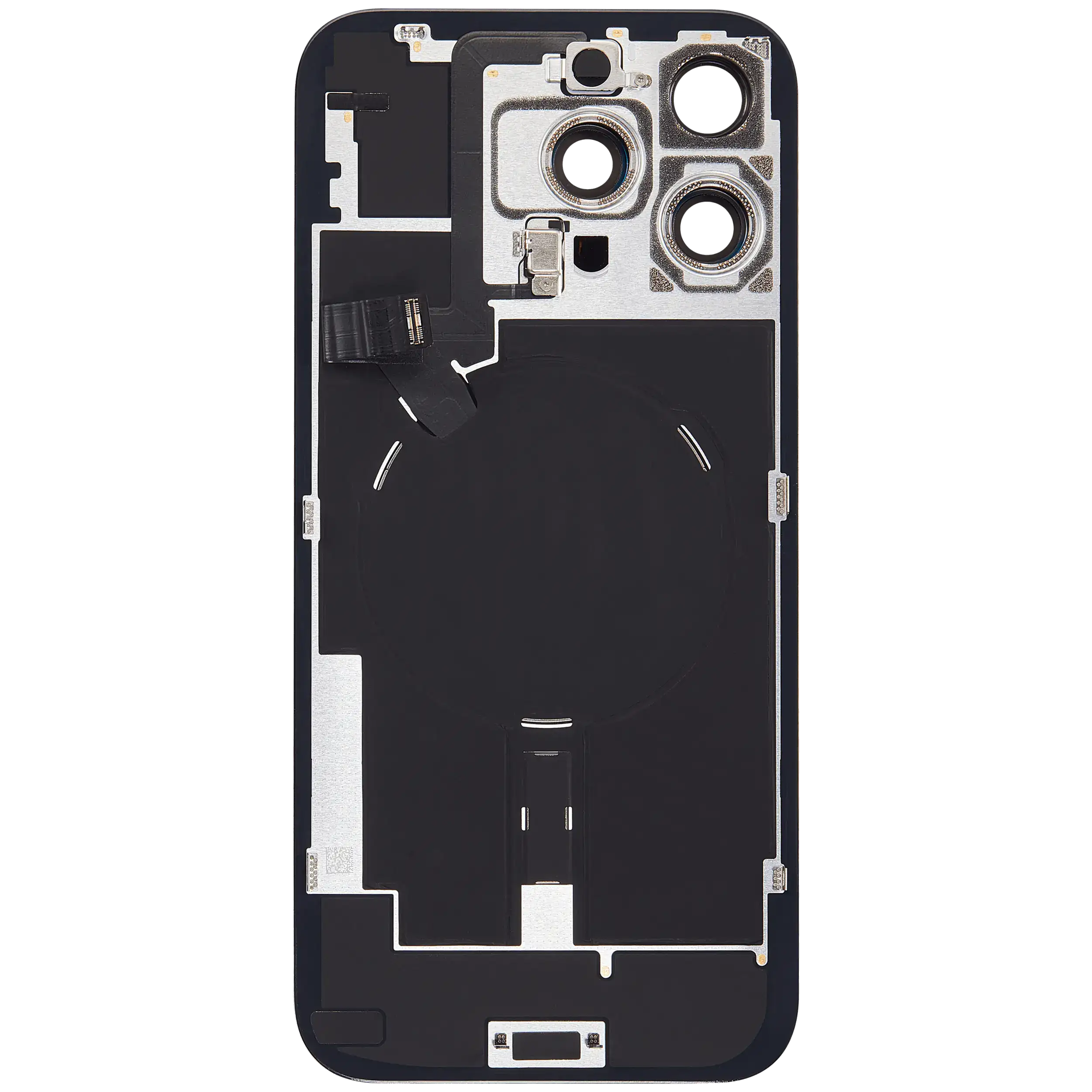 Rückglas mit MagSafe Magnet & NFC & Taschenlampen-Flexkabel für iPhone 16 Pro Max (ausgebautes Originalteil: Grade C) (Black Titanium) – Bild 4