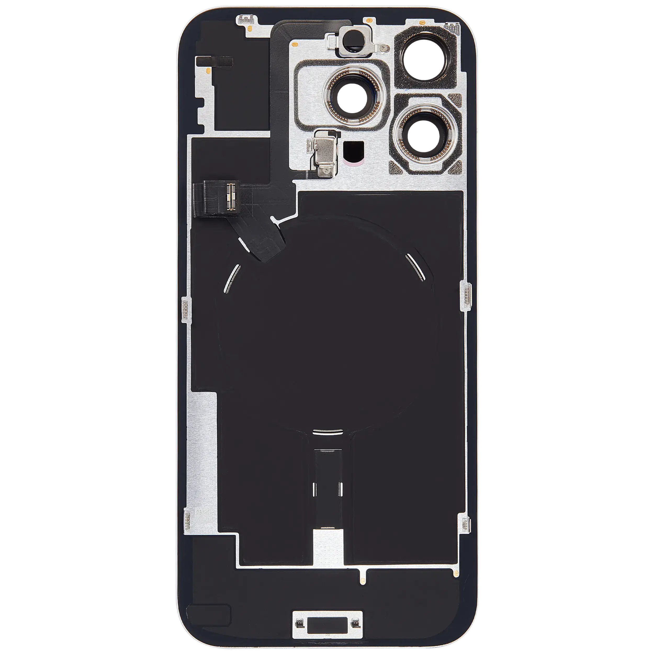Rückglas mit MagSafe Magnet & NFC & Taschenlampen-Flexkabel für iPhone 16 Pro Max (ausgebautes Originalteil: Grade C) (White Titanium) – Bild 4