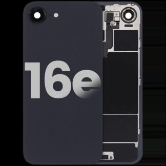 Rückglas mit kabelloses NFC-Laden Flex & Taschenlampen-Flexkabel für iPhone 16e (ausgebautes Originalteil: Grade B) (Black (Schwarz))