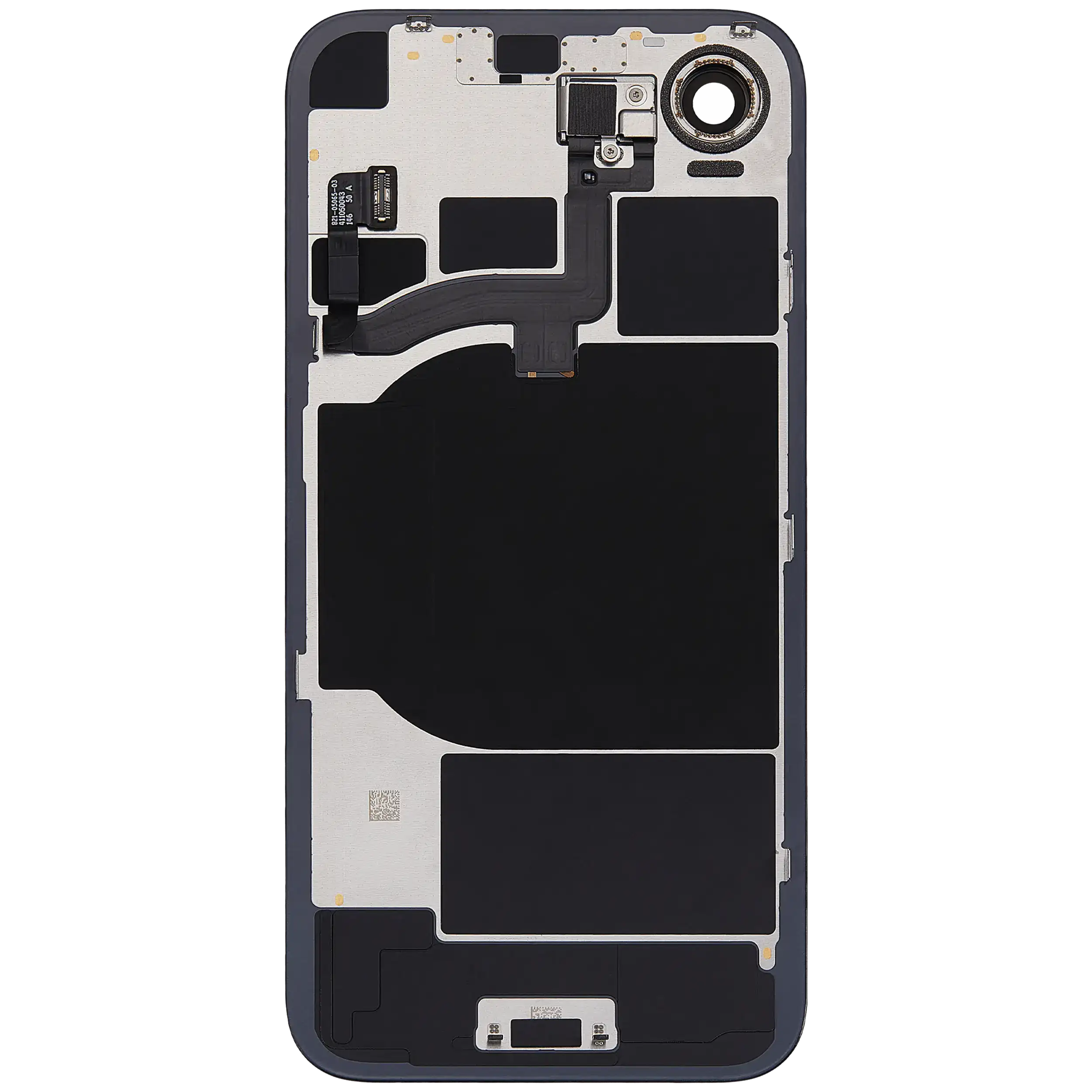 Rückglas mit kabelloses NFC-Laden Flex & Taschenlampen-Flexkabel für iPhone 16e (Aftermarket) (Black (Schwarz)) – Bild 4