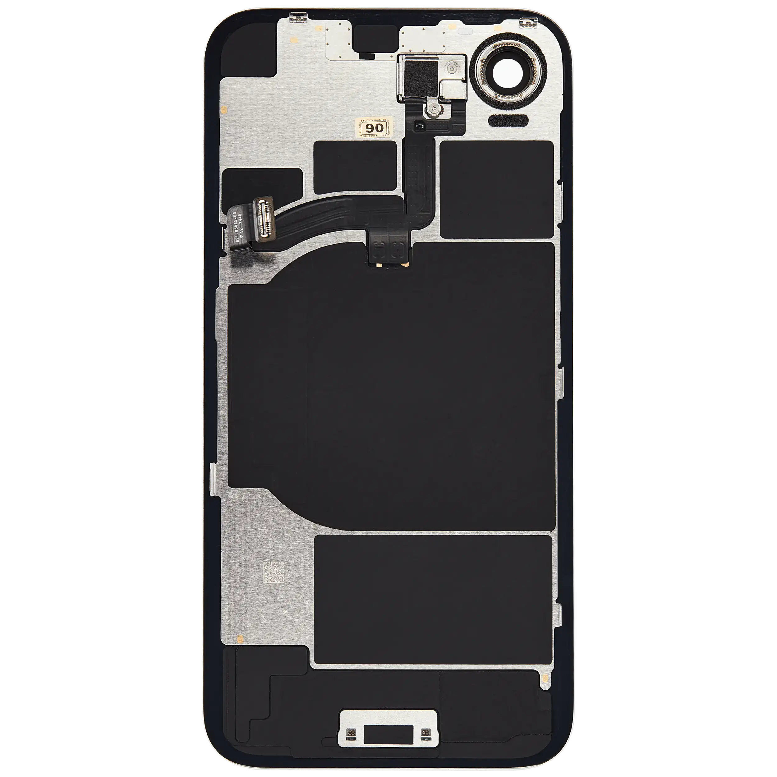 Rückglas mit kabelloses NFC-Laden Flex & Taschenlampen-Flexkabel für iPhone 16e (Aftermarket) (White (Weiß)) – Bild 4