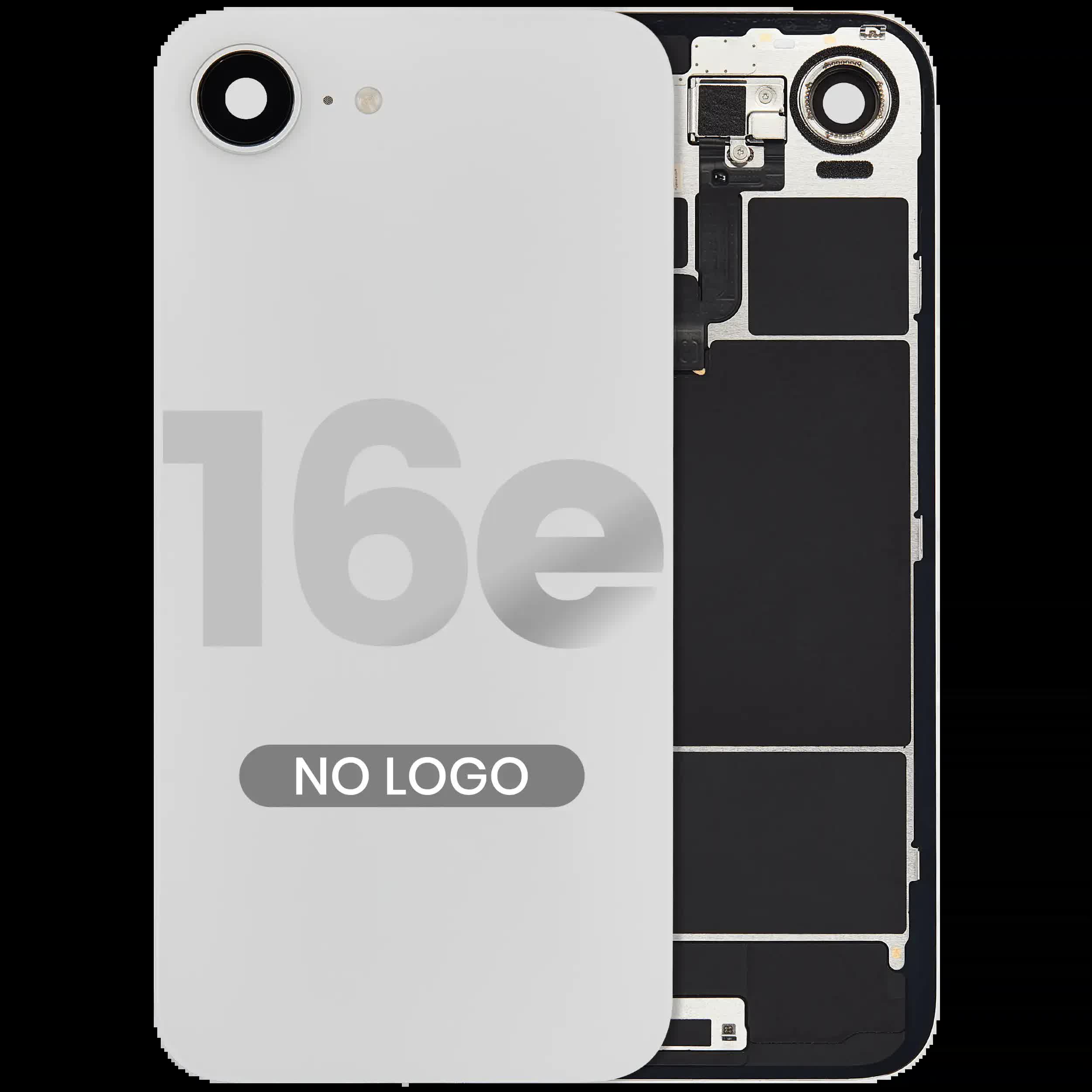 Rückglas mit kabelloses NFC-Laden Flex & Taschenlampen-Flexkabel für iPhone 16e (Aftermarket) (White (Weiß))