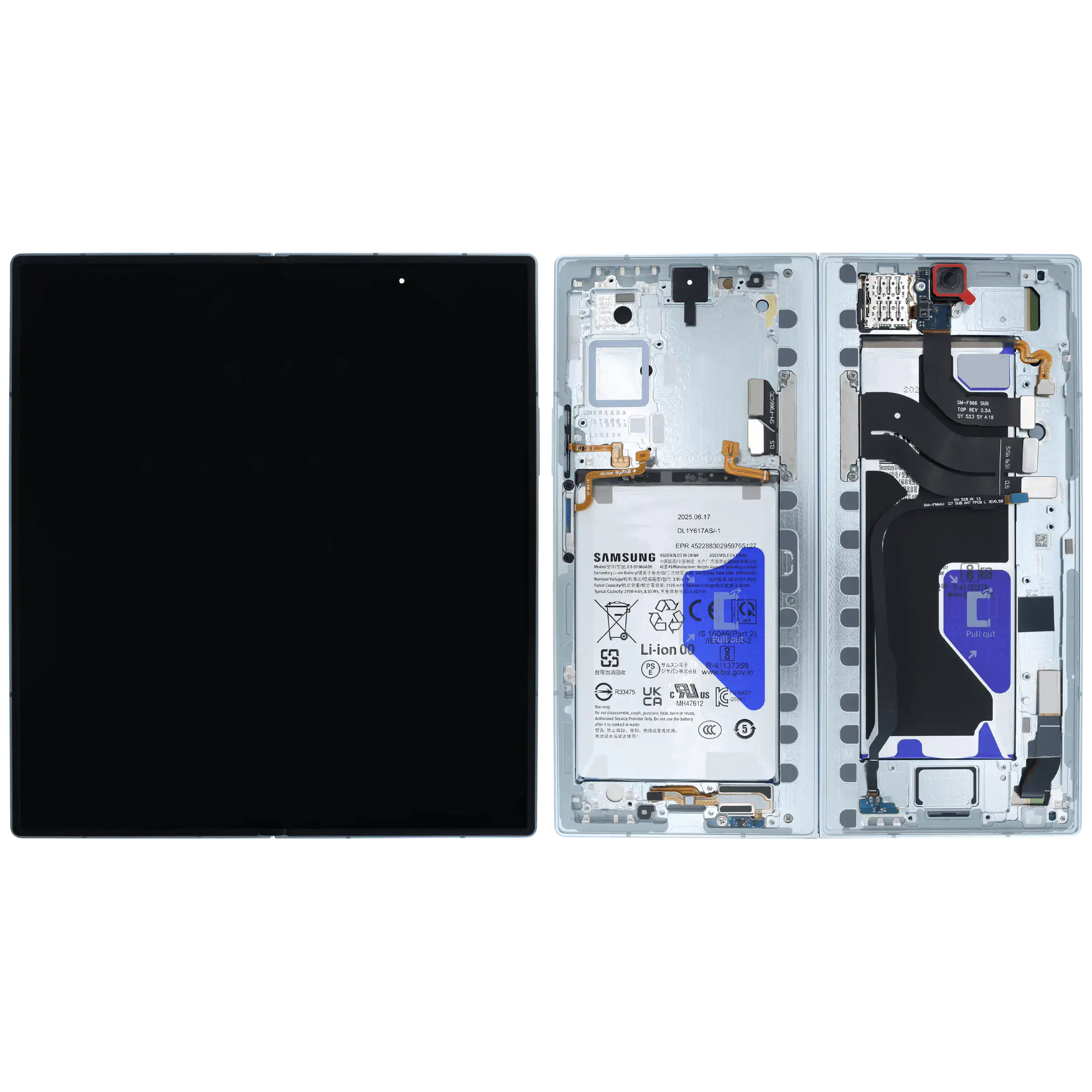 Inner OLED Display mit Rahmen für Samsung Galaxy Z Fold 7 5G (US & International) (Service Pack) (Mint) – Bild 2
