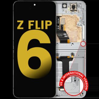 Inner OLED Display mit Rahmen für Samsung Galaxy Z Flip 6 (F741) (US & International) (professionell aufgearbeitet) (White (Weiß))