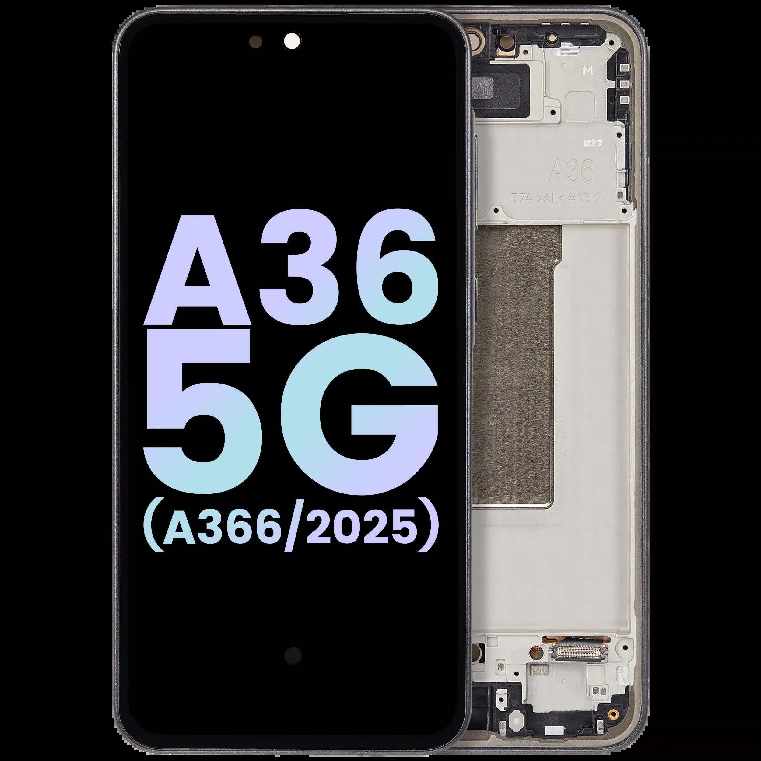 OLED Display mit Rahmen für Samsung Galaxy A36 5G (A366 / 2025) (Service Pack) (Black (Schwarz))