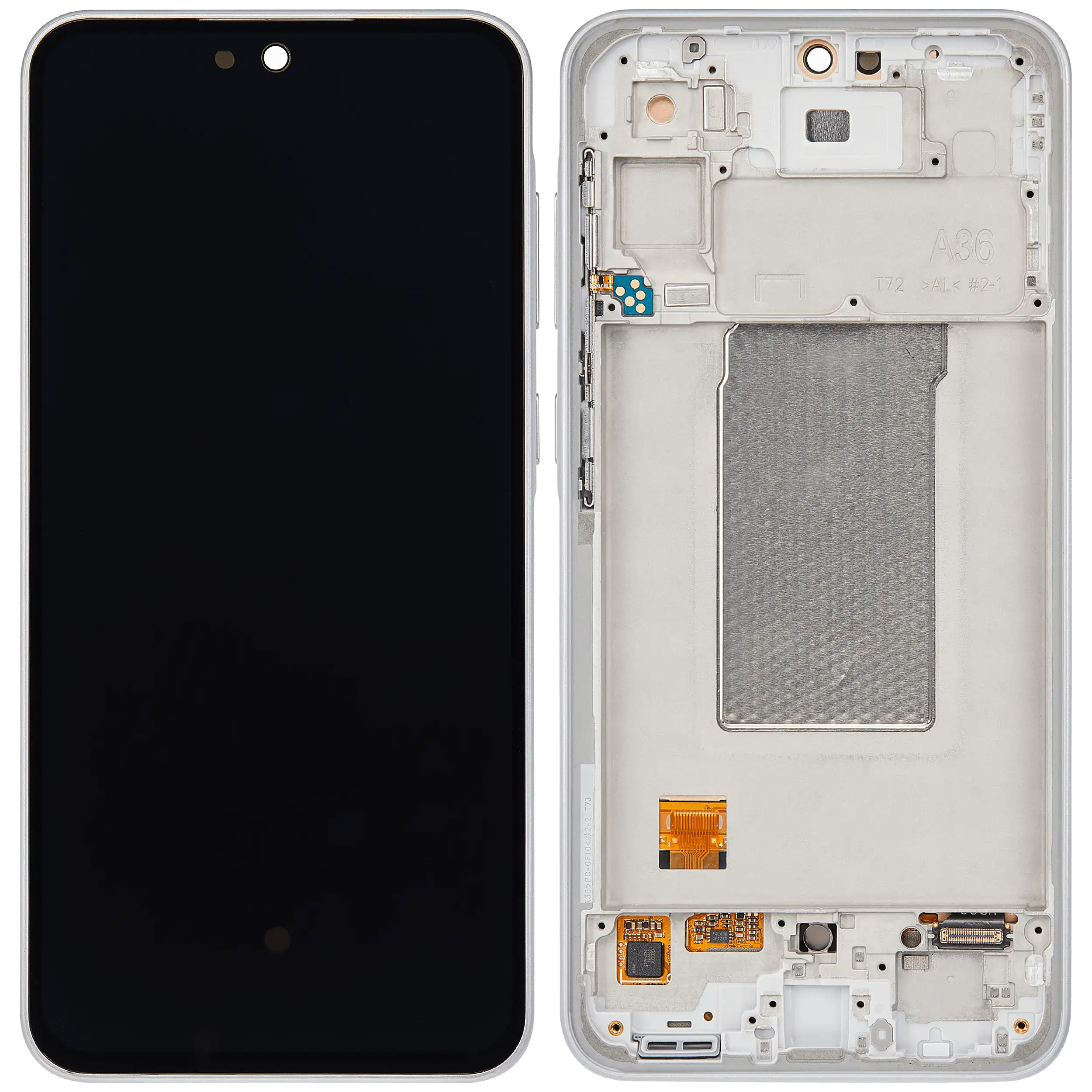 OLED Display mit Rahmen für Samsung Galaxy A36 5G (A366 / 2025) (Service Pack) (White (Weiß)) – Bild 2