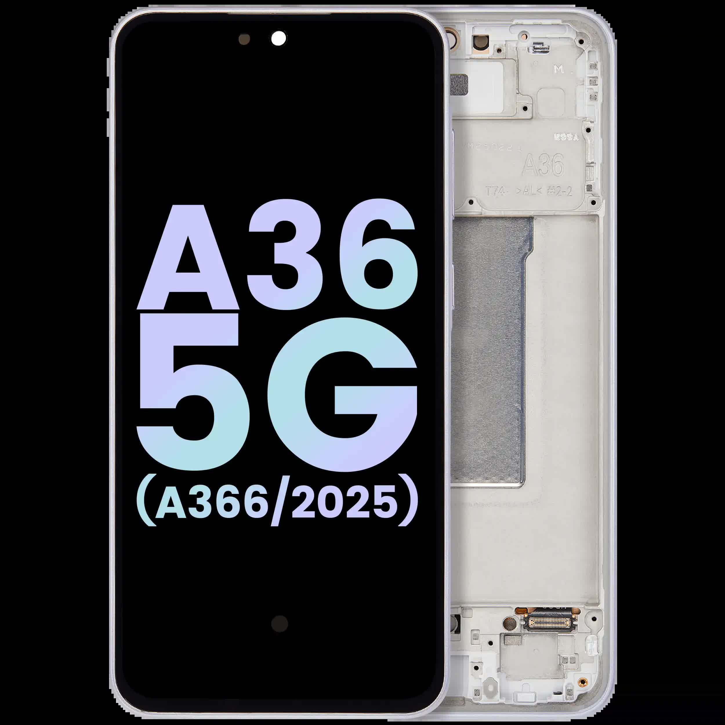 OLED Display mit Rahmen für Samsung Galaxy A36 5G (A366 / 2025) (Service Pack) (Lavender)
