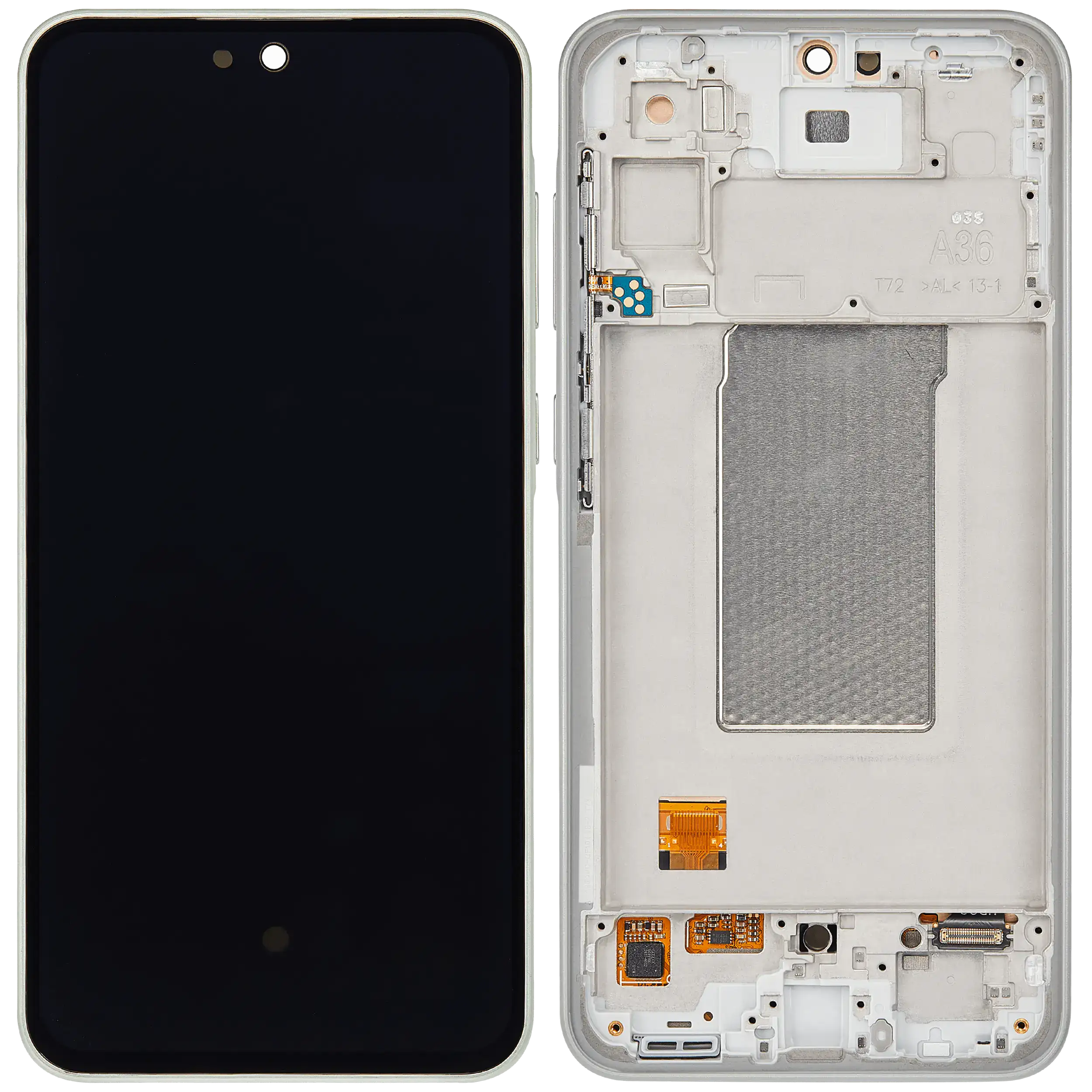 OLED Display mit Rahmen für Samsung Galaxy A36 5G (A366 / 2025) (Service Pack) (Lime) – Bild 2