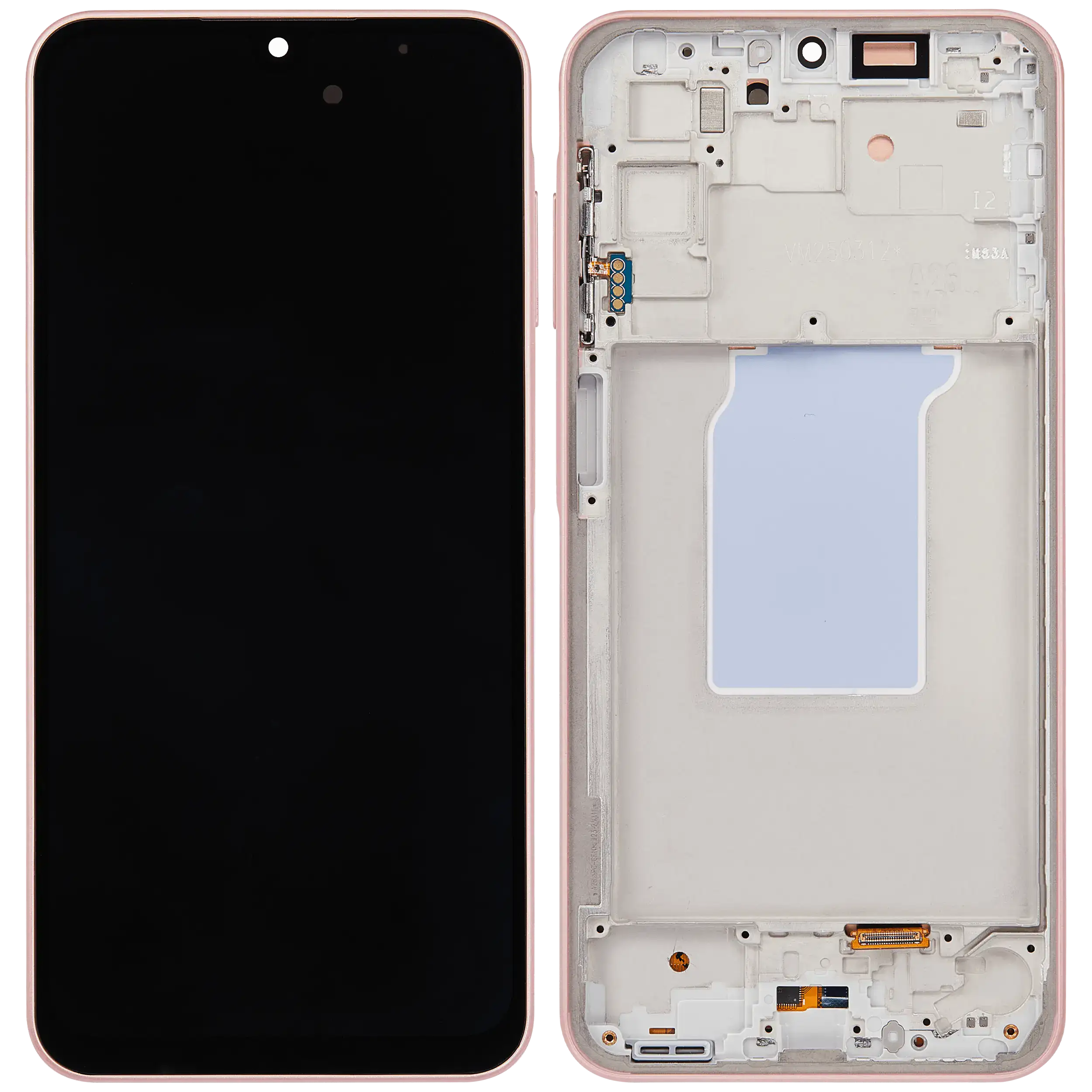 OLED Display mit Rahmen für Samsung Galaxy A26 5G (A266 / 2025) (Service Pack) (Peach Pink (Rosa)) – Bild 2