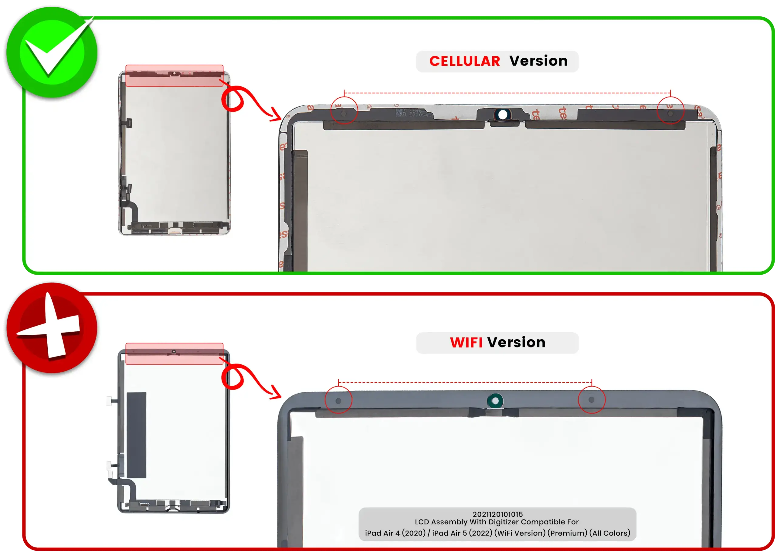 LCD Display mit Touchscreen-Digitizer für iPad Air 4 (2020) / iPad Air 5 (2022) (WiFi & Cellular) (professionell aufgearbeitet) – Bild 3