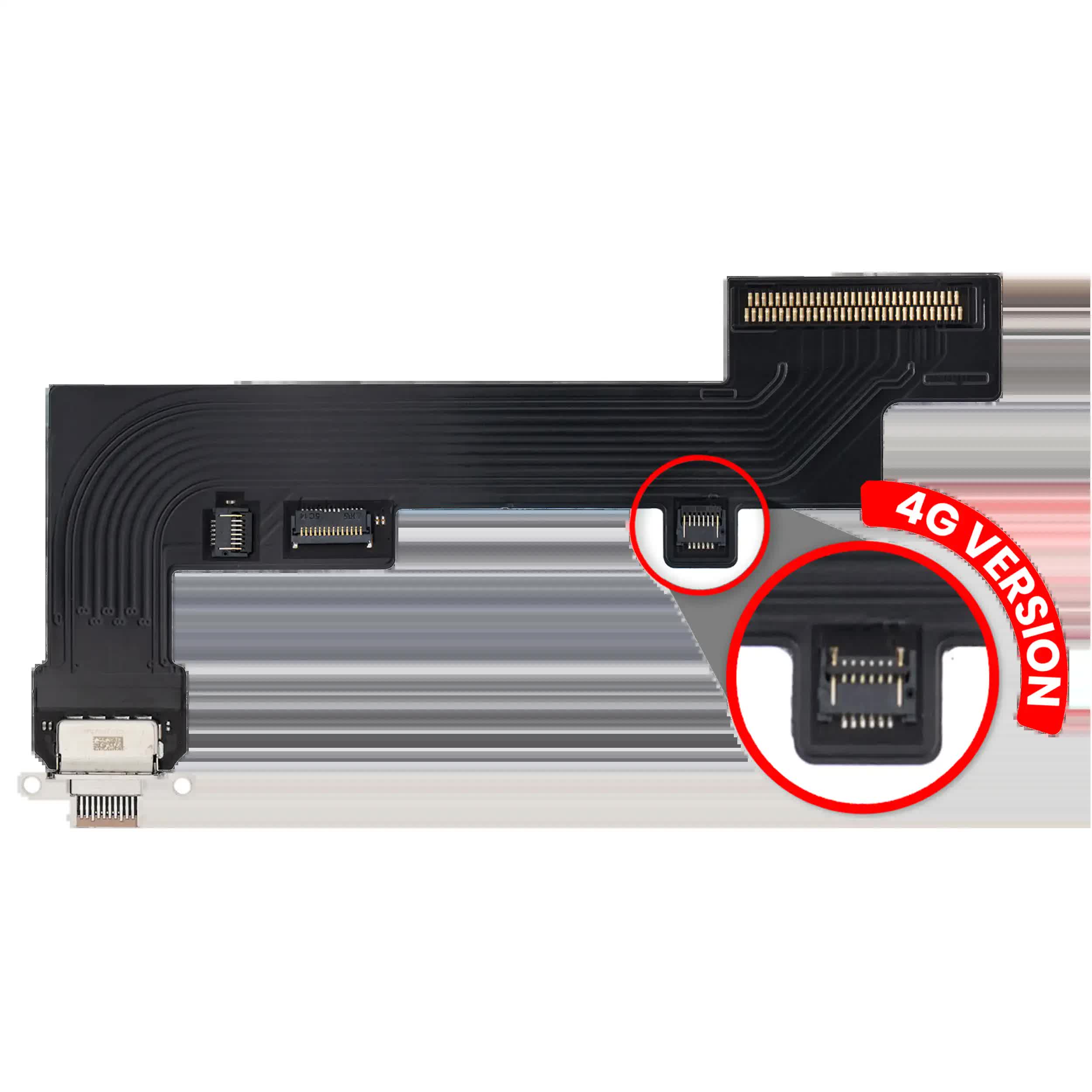 Ladebuchse Flexkabel für iPad Air 4 / iPad Air 5 (Cellular) (Aftermarket Plus) (Rose Gold)