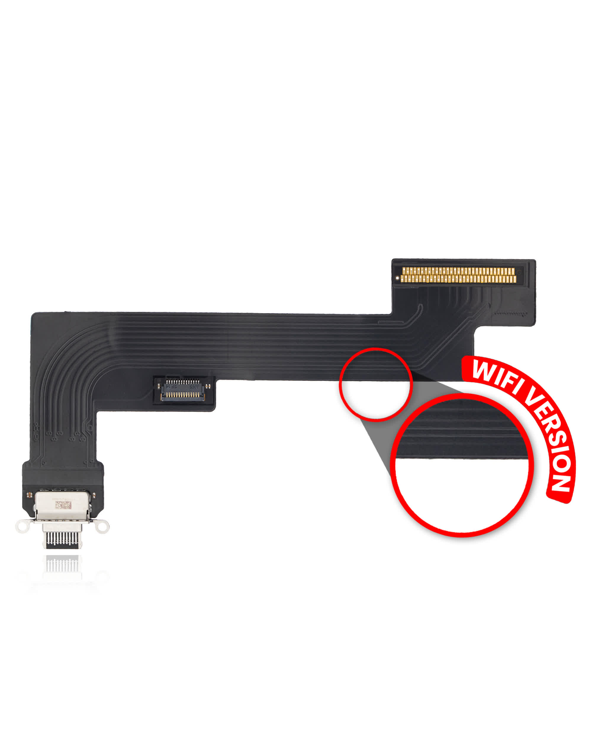 Ladebuchse Flexkabel für iPad Air 4 (nur WiFi) (Aftermarket Plus) (Black (Schwarz))