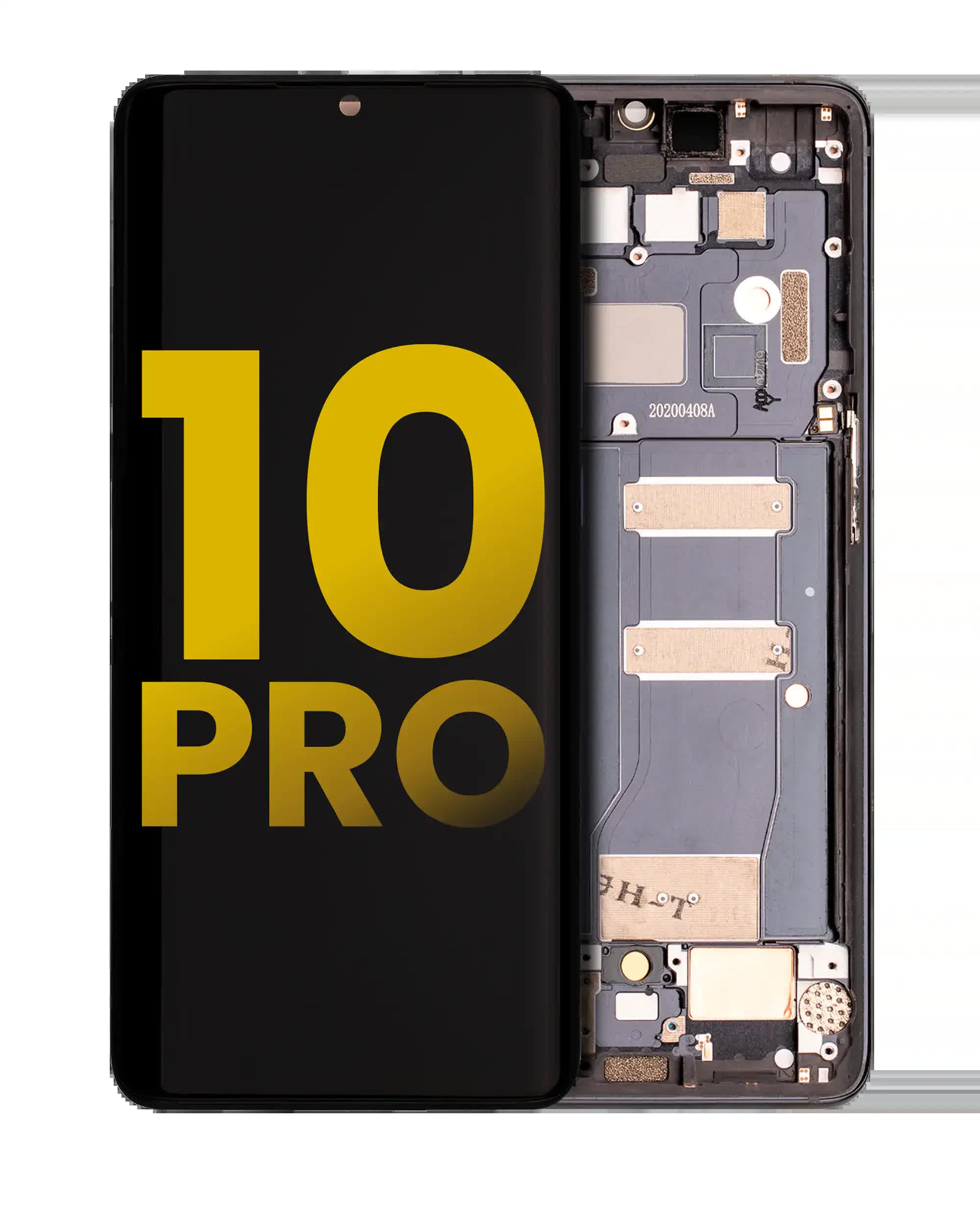 OLED Display mit Rahmen für TCL 10 Pro (professionell aufgearbeitet) (Gray (Grau))