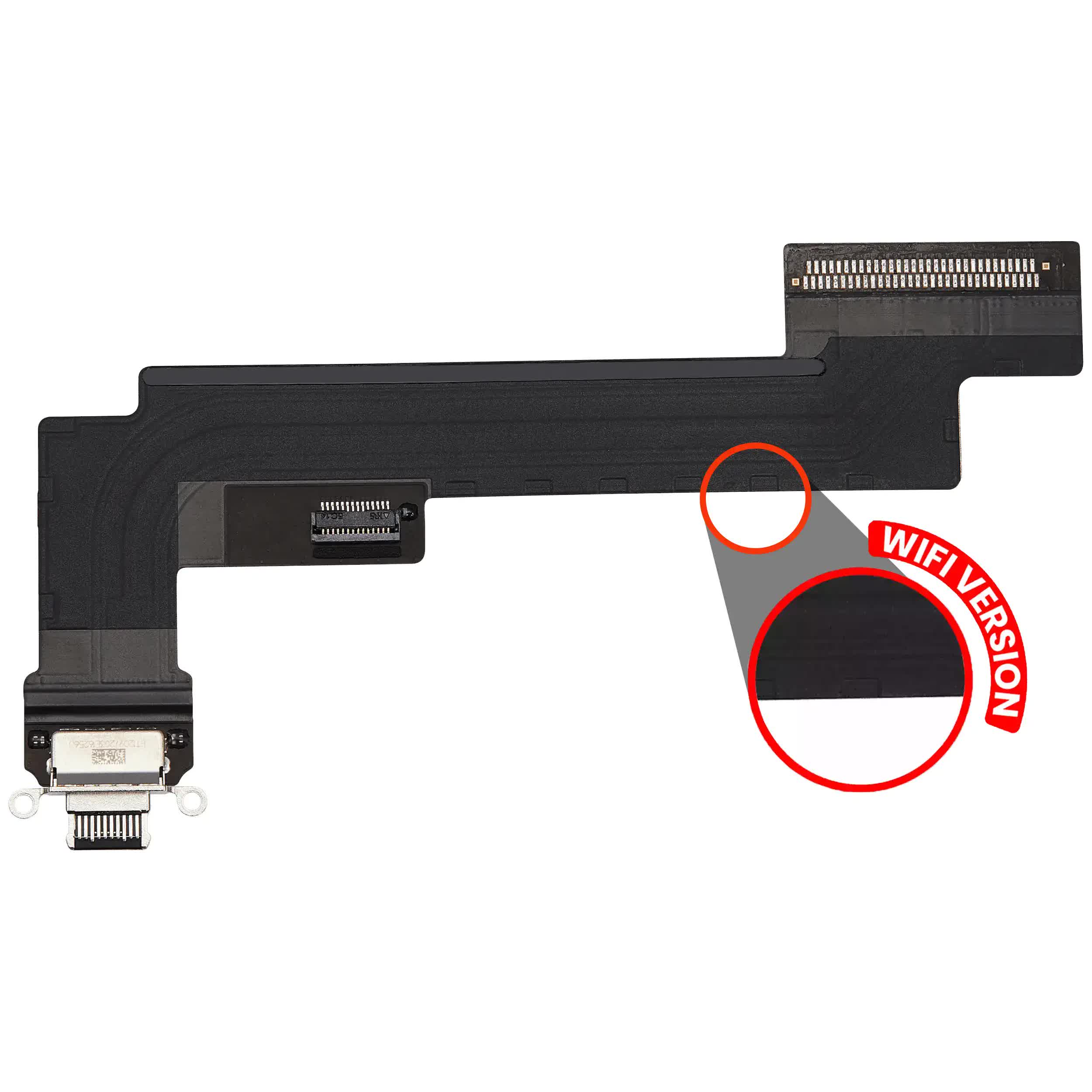Ladebuchse Flexkabel für iPad Air 5 (nur WiFi) (ausgebautes Originalteil: Grade A) (Space Gray)
